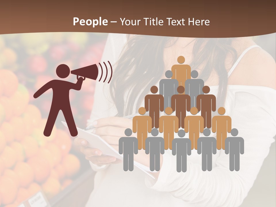 A Woman In A Grocery Store Writing On A Clipboard PowerPoint Template