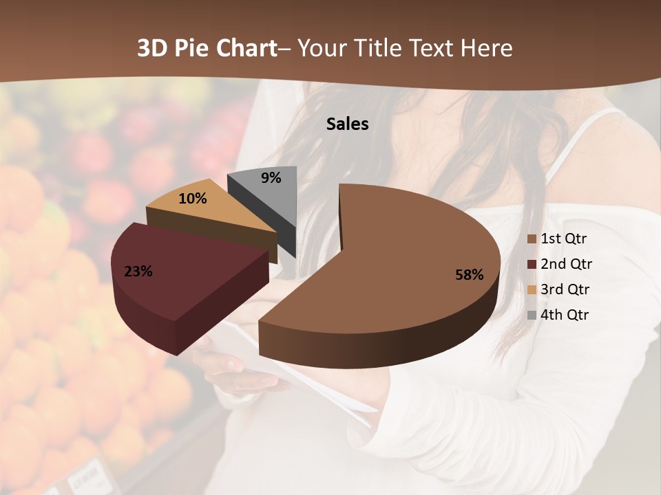A Woman In A Grocery Store Writing On A Clipboard PowerPoint Template