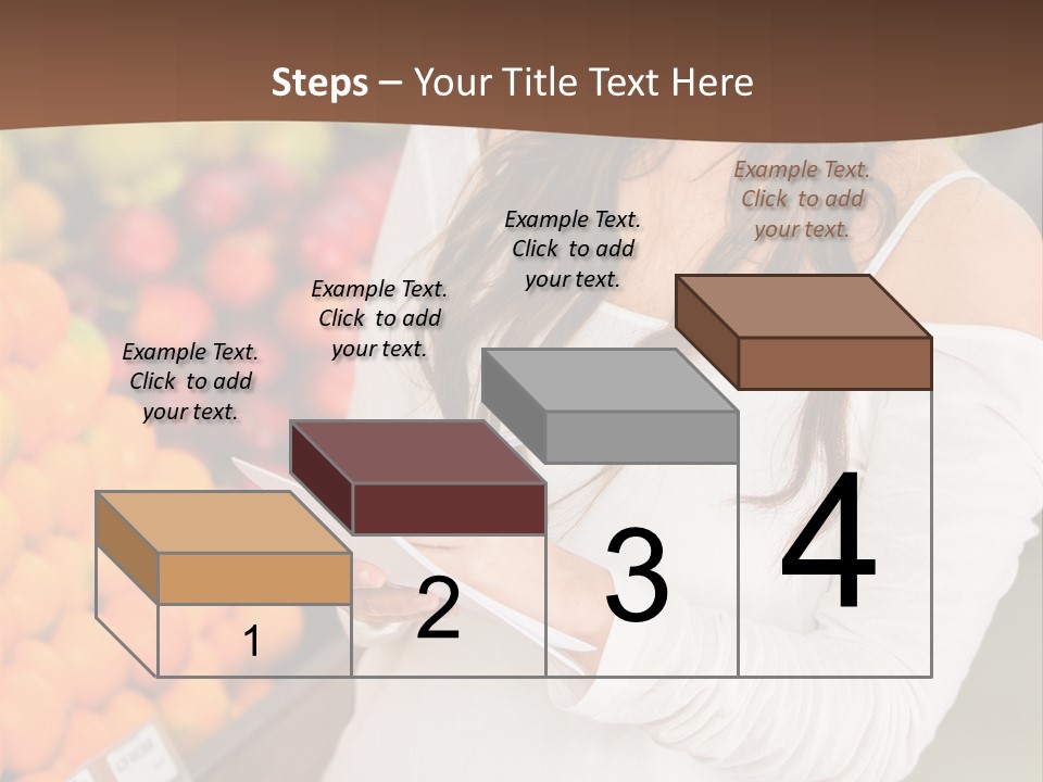 A Woman In A Grocery Store Writing On A Clipboard PowerPoint Template