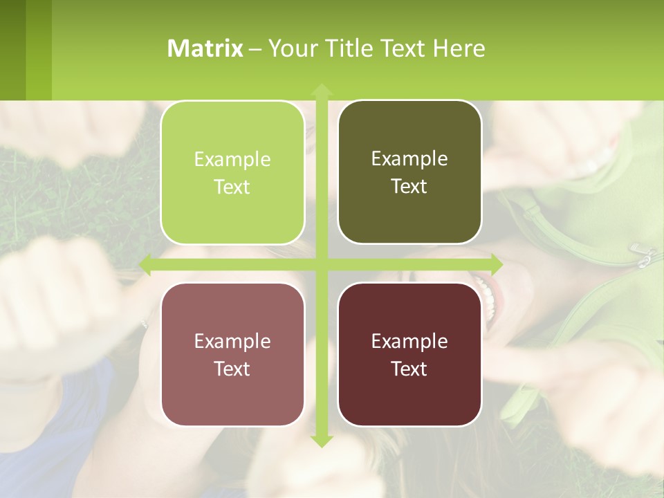 A Group Of Young Women Standing In A Circle With Their Hands In The Air PowerPoint Template