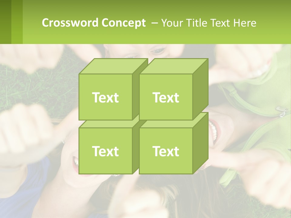 A Group Of Young Women Standing In A Circle With Their Hands In The Air PowerPoint Template