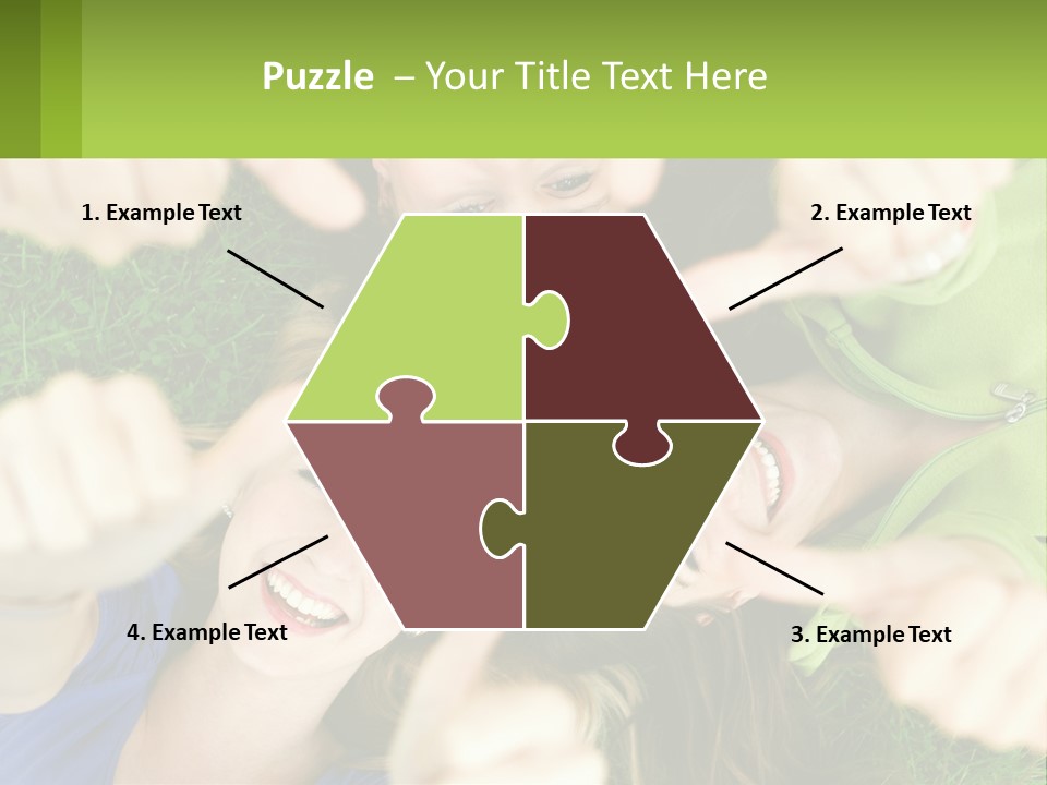 A Group Of Young Women Standing In A Circle With Their Hands In The Air PowerPoint Template