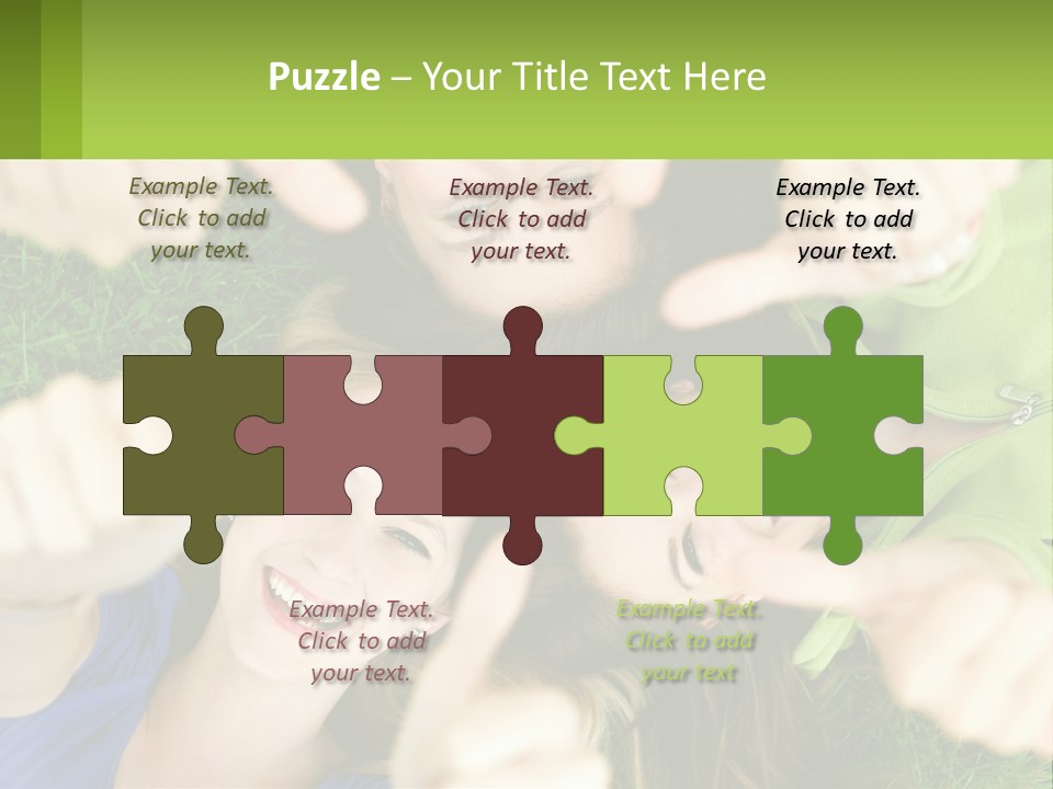 A Group Of Young Women Standing In A Circle With Their Hands In The Air PowerPoint Template