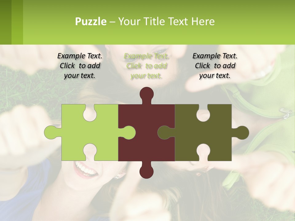 A Group Of Young Women Standing In A Circle With Their Hands In The Air PowerPoint Template