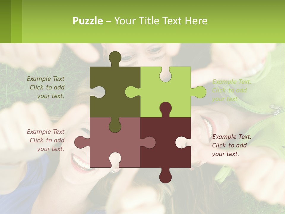 A Group Of Young Women Standing In A Circle With Their Hands In The Air PowerPoint Template