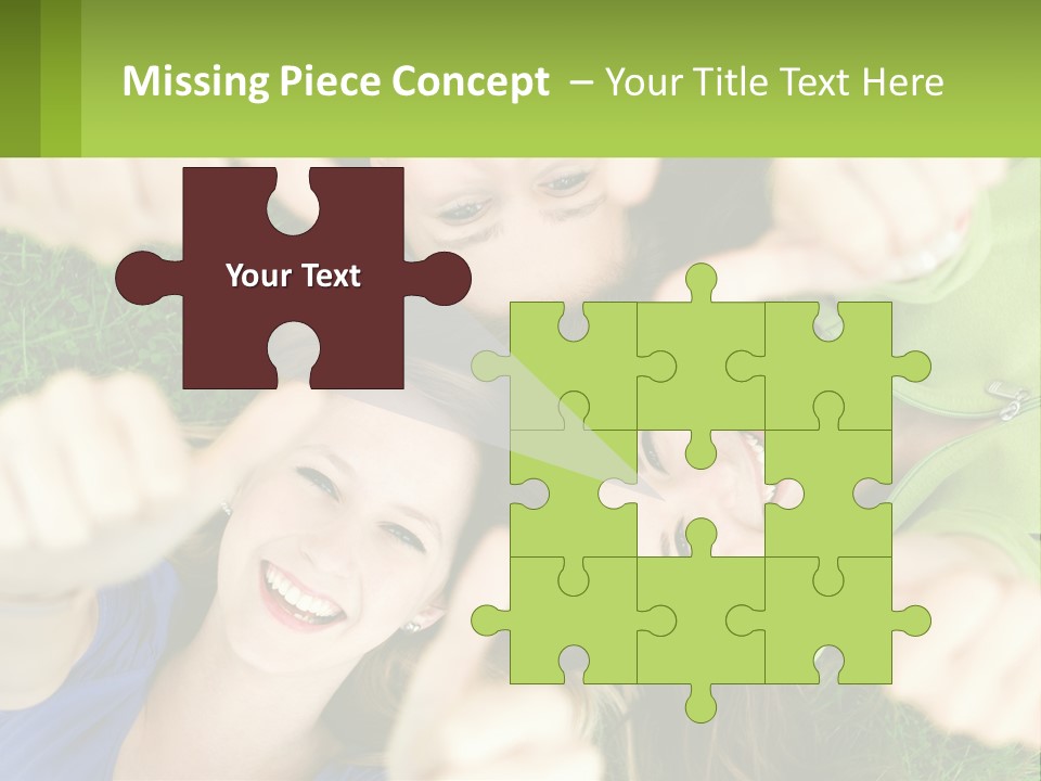 A Group Of Young Women Standing In A Circle With Their Hands In The Air PowerPoint Template