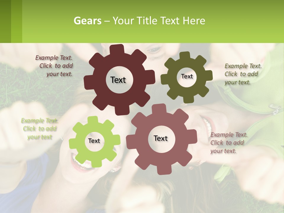 A Group Of Young Women Standing In A Circle With Their Hands In The Air PowerPoint Template