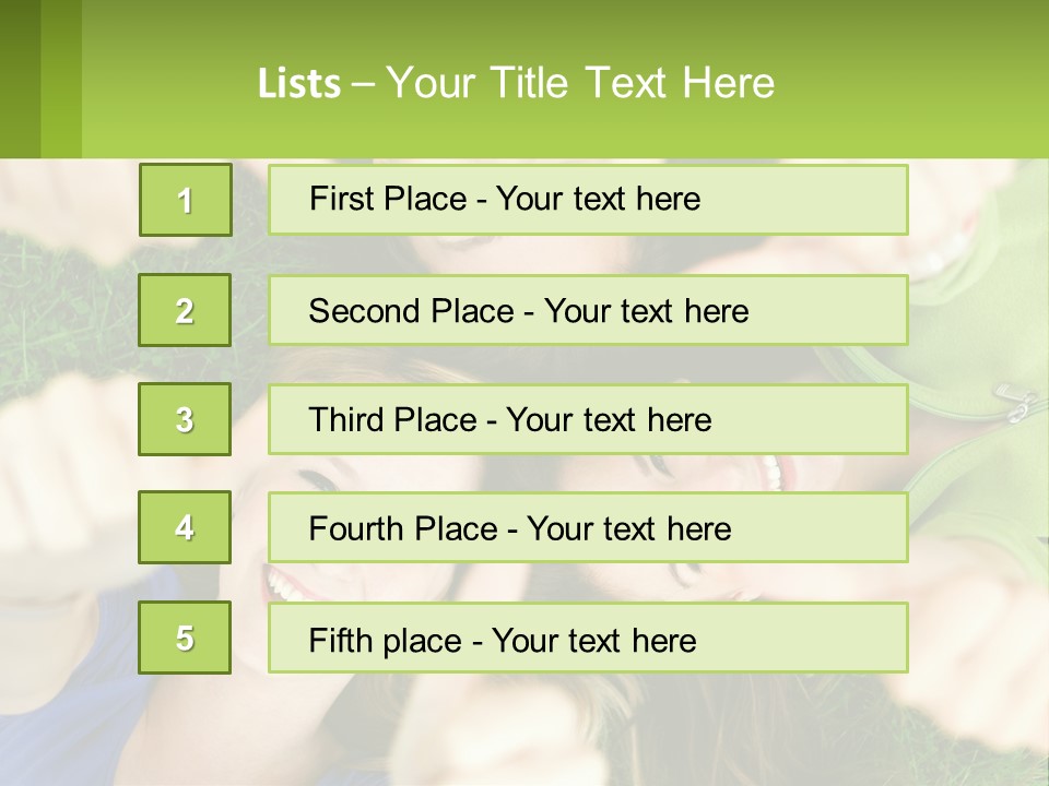 A Group Of Young Women Standing In A Circle With Their Hands In The Air PowerPoint Template
