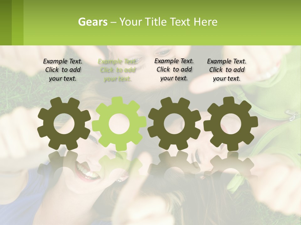 A Group Of Young Women Standing In A Circle With Their Hands In The Air PowerPoint Template