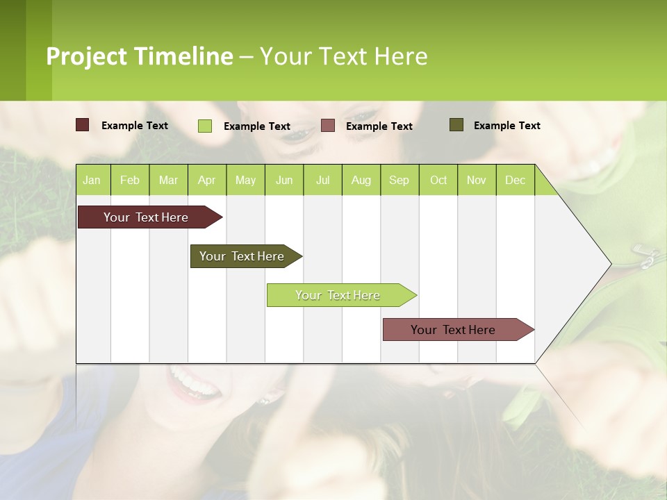 A Group Of Young Women Standing In A Circle With Their Hands In The Air PowerPoint Template