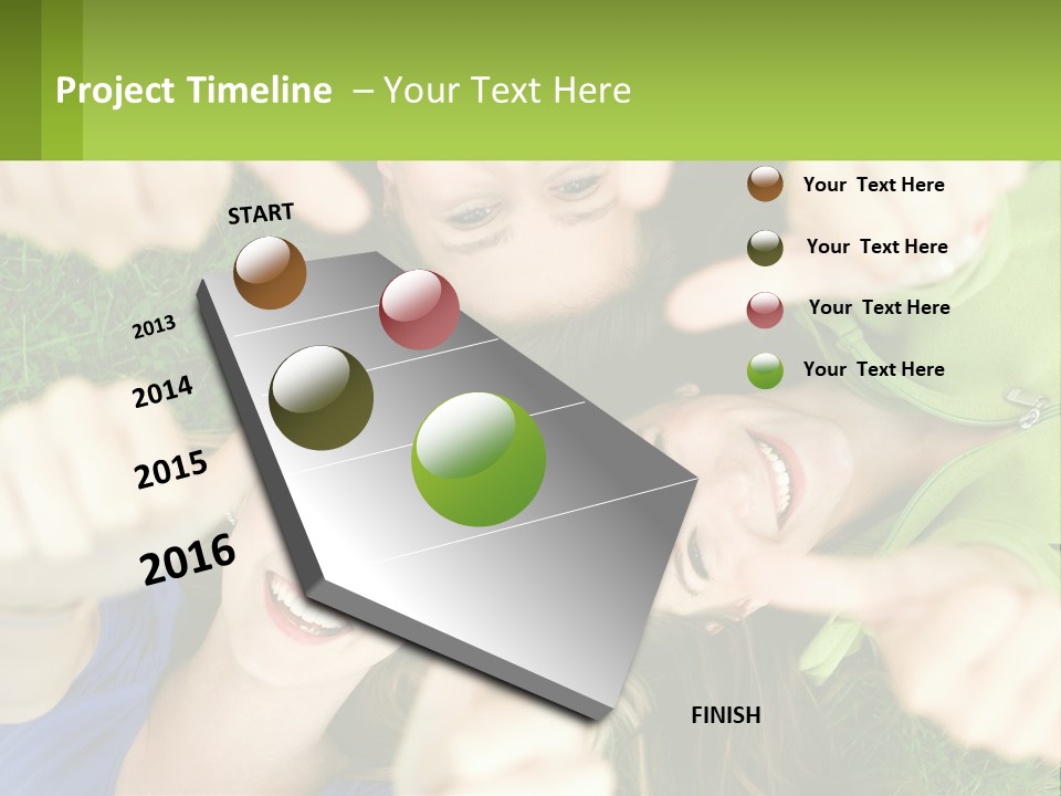 A Group Of Young Women Standing In A Circle With Their Hands In The Air PowerPoint Template