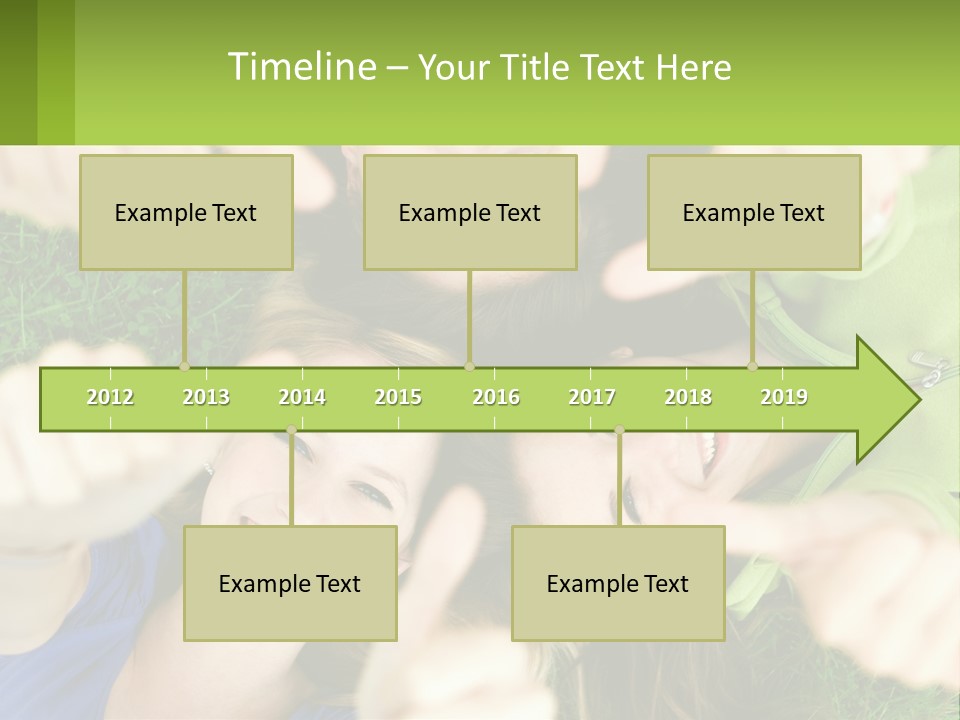 A Group Of Young Women Standing In A Circle With Their Hands In The Air PowerPoint Template