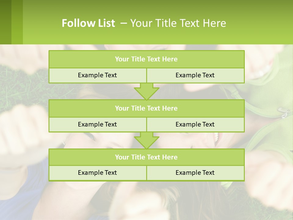 A Group Of Young Women Standing In A Circle With Their Hands In The Air PowerPoint Template