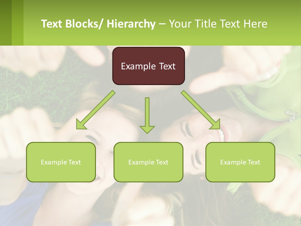 A Group Of Young Women Standing In A Circle With Their Hands In The Air PowerPoint Template