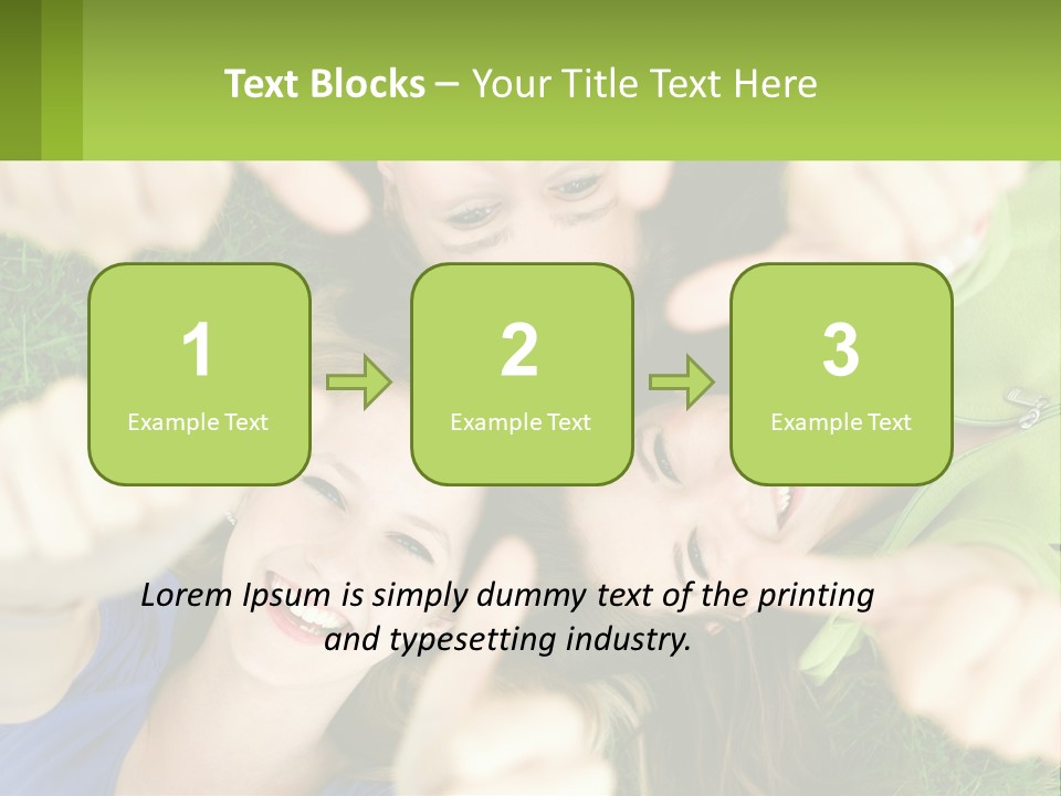 A Group Of Young Women Standing In A Circle With Their Hands In The Air PowerPoint Template