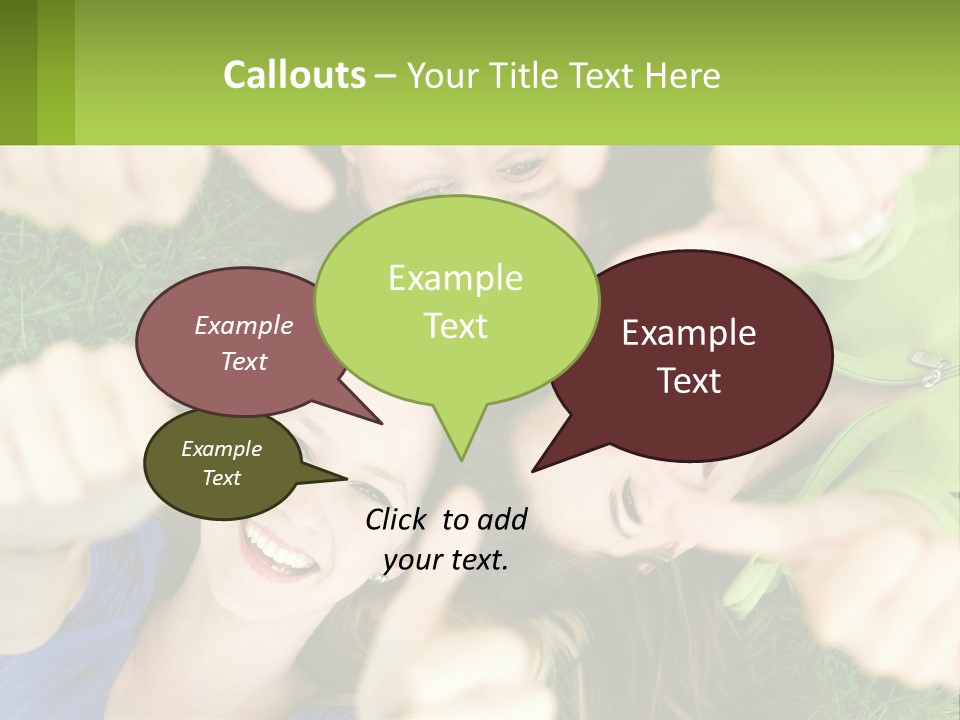 A Group Of Young Women Standing In A Circle With Their Hands In The Air PowerPoint Template