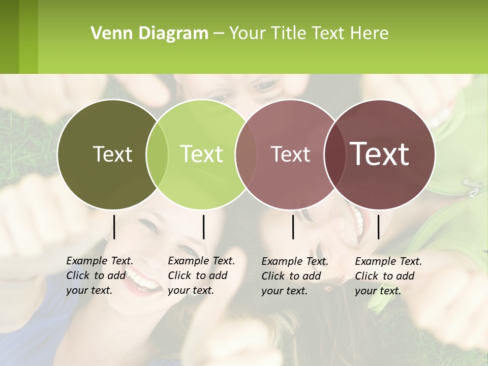 A Group Of Young Women Standing In A Circle With Their Hands In The Air PowerPoint Template