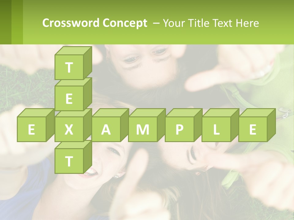 A Group Of Young Women Standing In A Circle With Their Hands In The Air PowerPoint Template