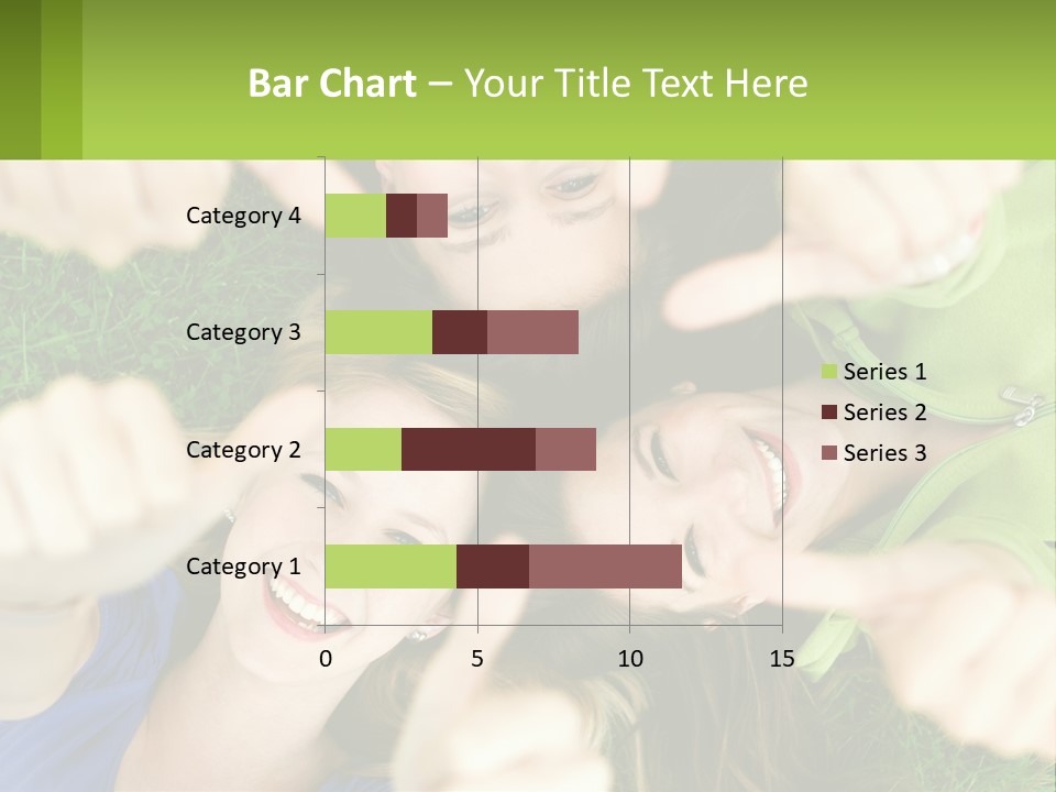 A Group Of Young Women Standing In A Circle With Their Hands In The Air PowerPoint Template