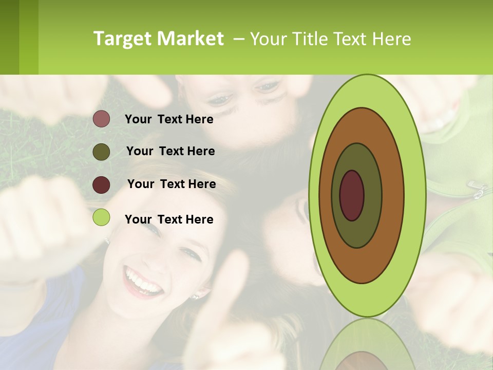 A Group Of Young Women Standing In A Circle With Their Hands In The Air PowerPoint Template