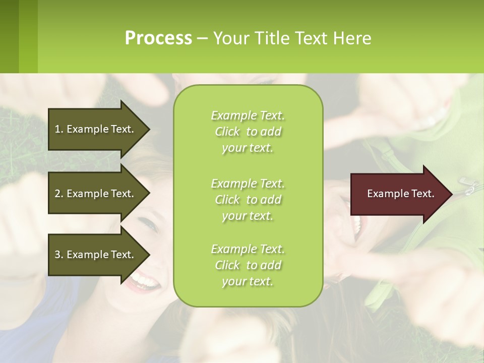 A Group Of Young Women Standing In A Circle With Their Hands In The Air PowerPoint Template