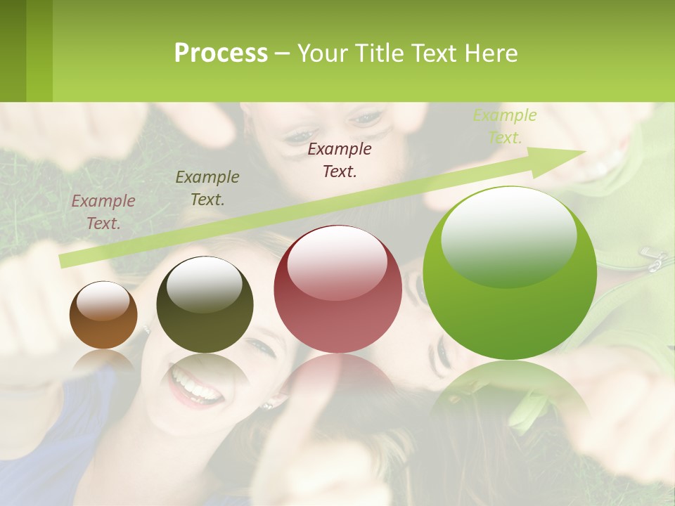 A Group Of Young Women Standing In A Circle With Their Hands In The Air PowerPoint Template