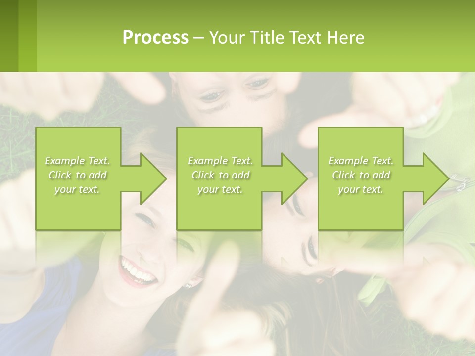 A Group Of Young Women Standing In A Circle With Their Hands In The Air PowerPoint Template