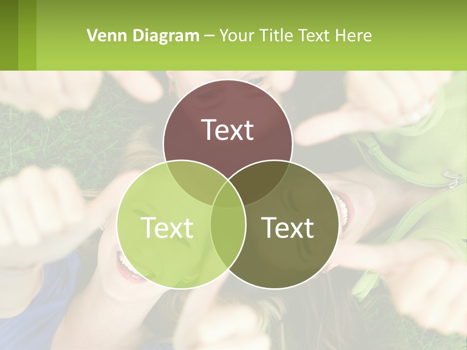 A Group Of Young Women Standing In A Circle With Their Hands In The Air PowerPoint Template