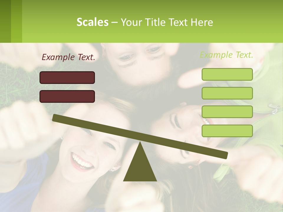 A Group Of Young Women Standing In A Circle With Their Hands In The Air PowerPoint Template