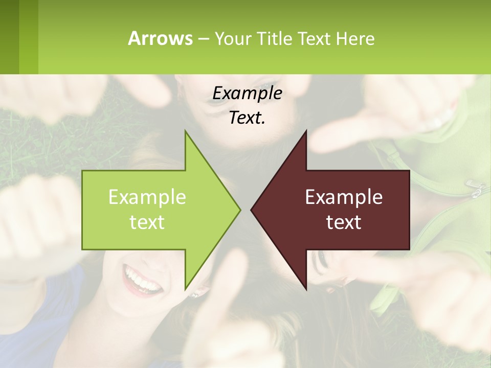 A Group Of Young Women Standing In A Circle With Their Hands In The Air PowerPoint Template