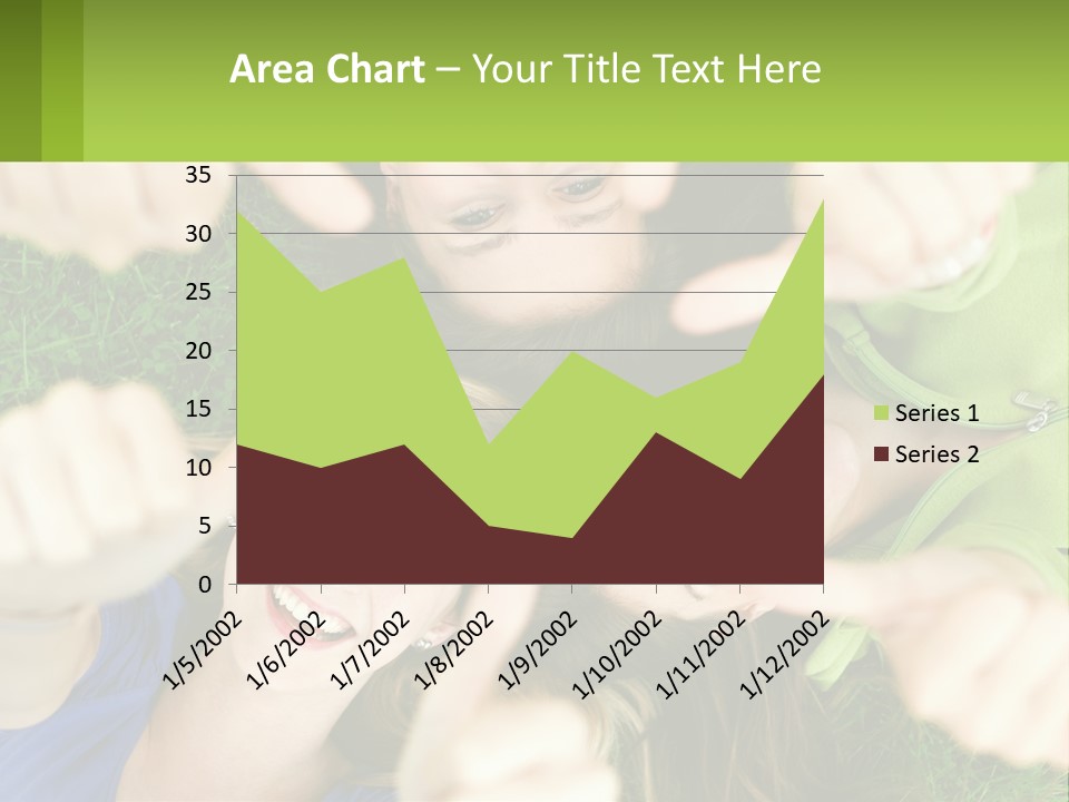 A Group Of Young Women Standing In A Circle With Their Hands In The Air PowerPoint Template