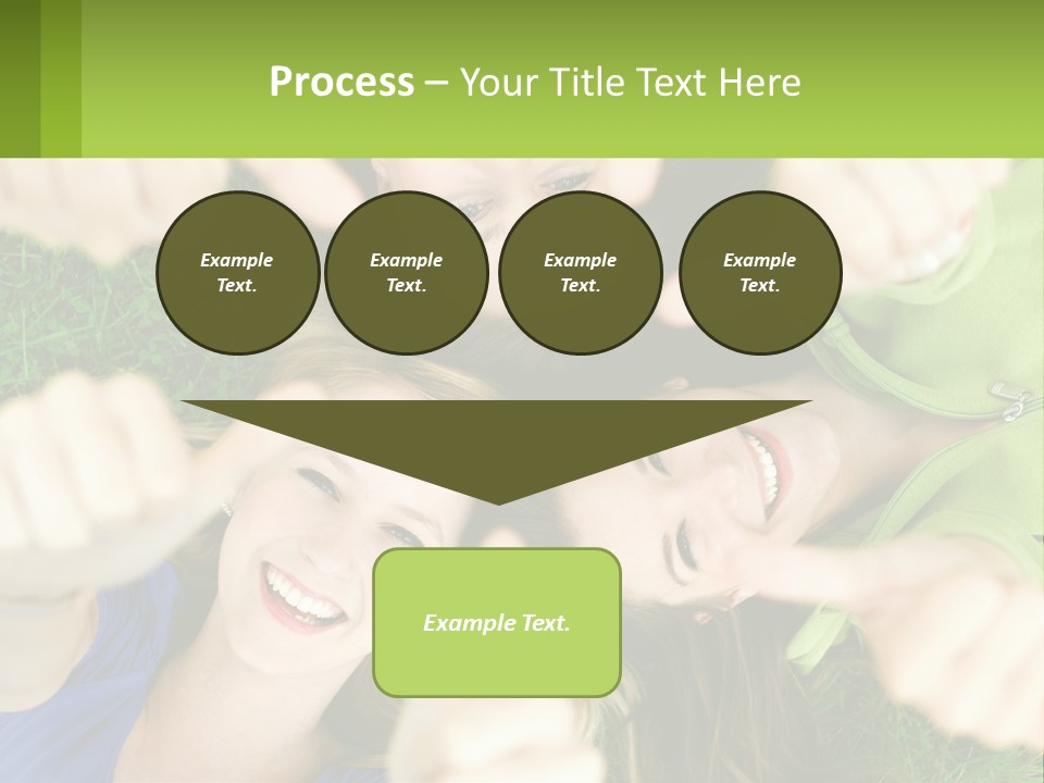 A Group Of Young Women Standing In A Circle With Their Hands In The Air PowerPoint Template