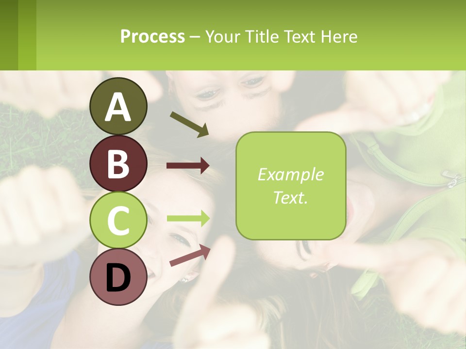 A Group Of Young Women Standing In A Circle With Their Hands In The Air PowerPoint Template