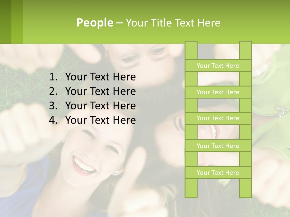 A Group Of Young Women Standing In A Circle With Their Hands In The Air PowerPoint Template