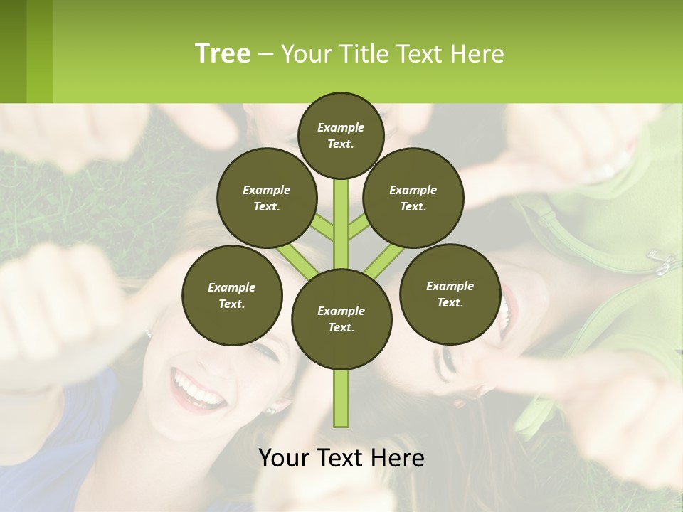 A Group Of Young Women Standing In A Circle With Their Hands In The Air PowerPoint Template