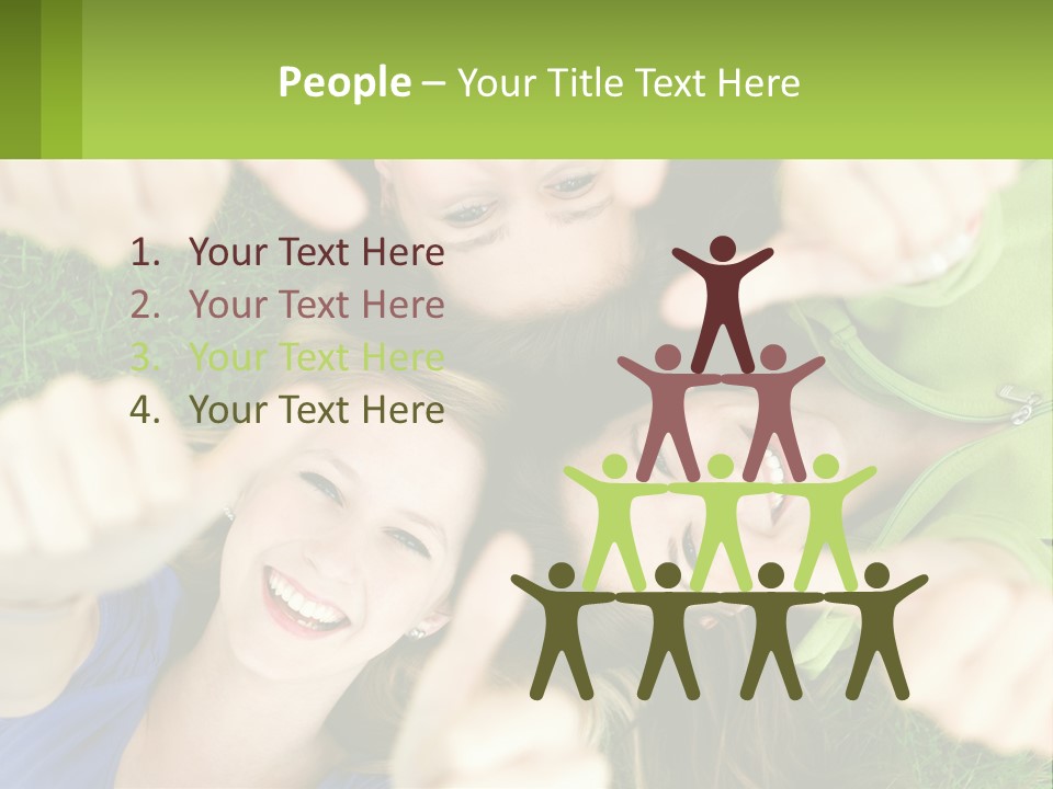 A Group Of Young Women Standing In A Circle With Their Hands In The Air PowerPoint Template