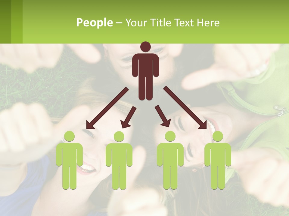 A Group Of Young Women Standing In A Circle With Their Hands In The Air PowerPoint Template