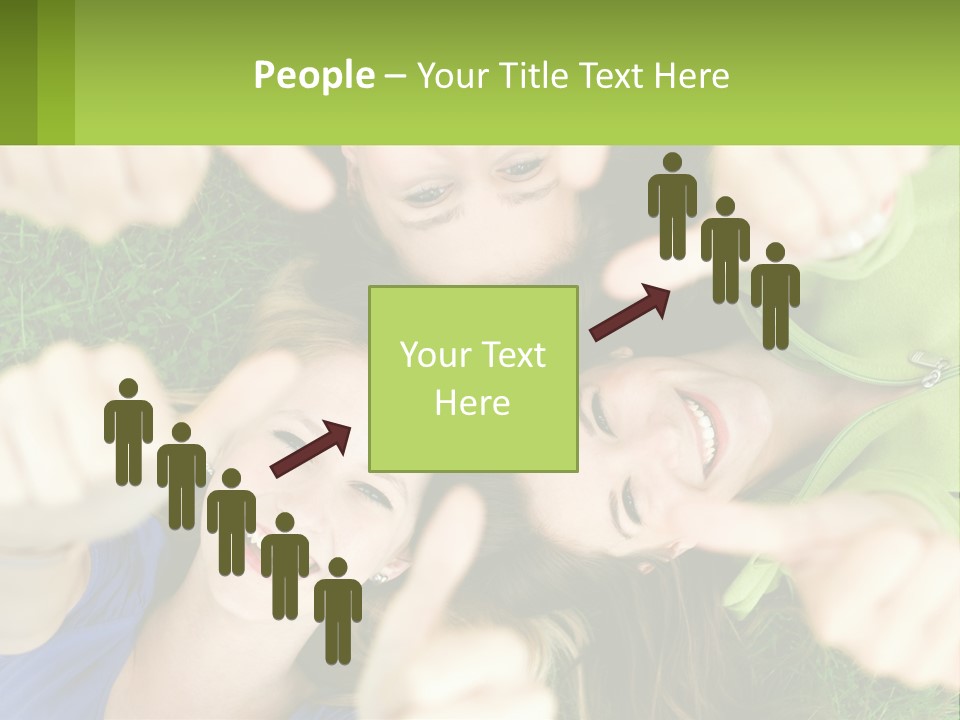 A Group Of Young Women Standing In A Circle With Their Hands In The Air PowerPoint Template