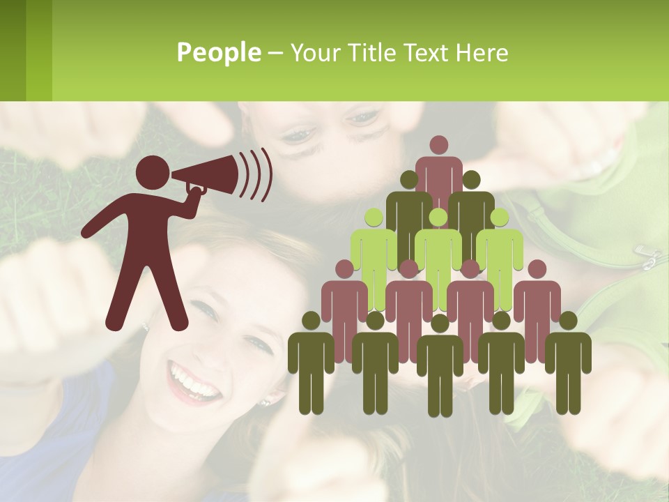 A Group Of Young Women Standing In A Circle With Their Hands In The Air PowerPoint Template