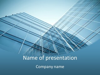 A Blue Glass Building Powerpoint Presentation PowerPoint Template