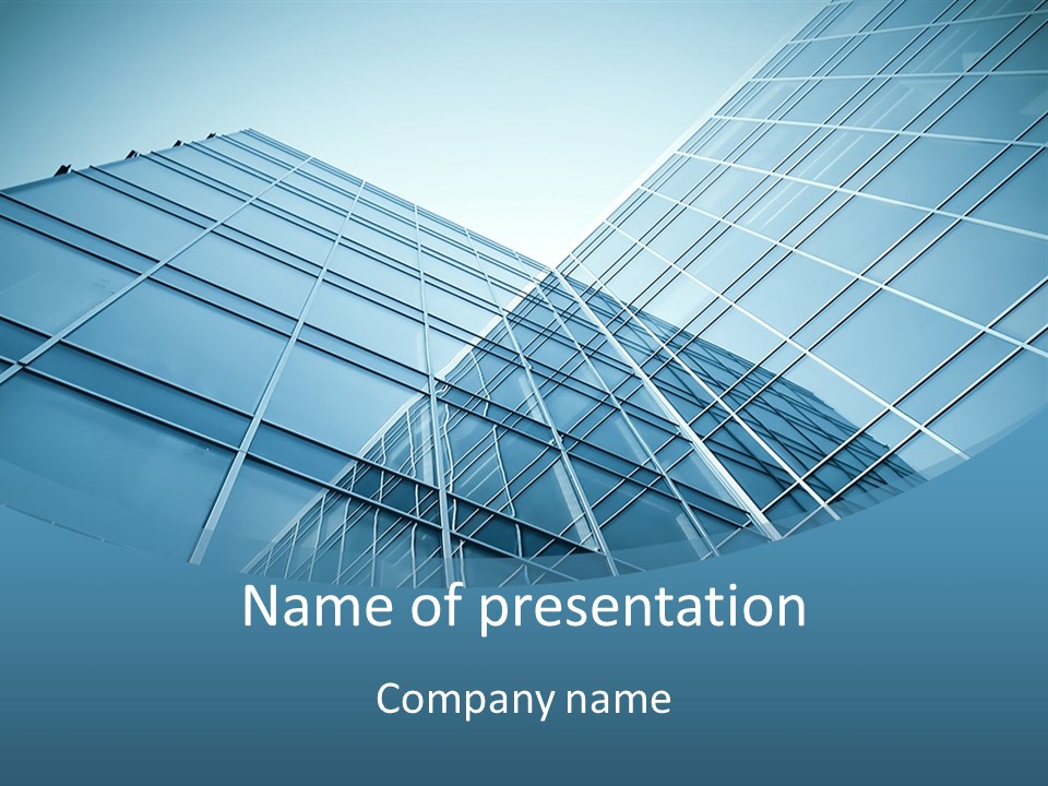A Blue Glass Building Powerpoint Presentation PowerPoint Template