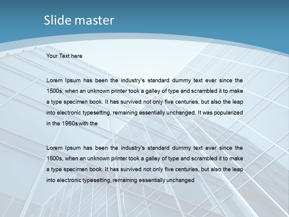 A Blue Glass Building Powerpoint Presentation PowerPoint Template