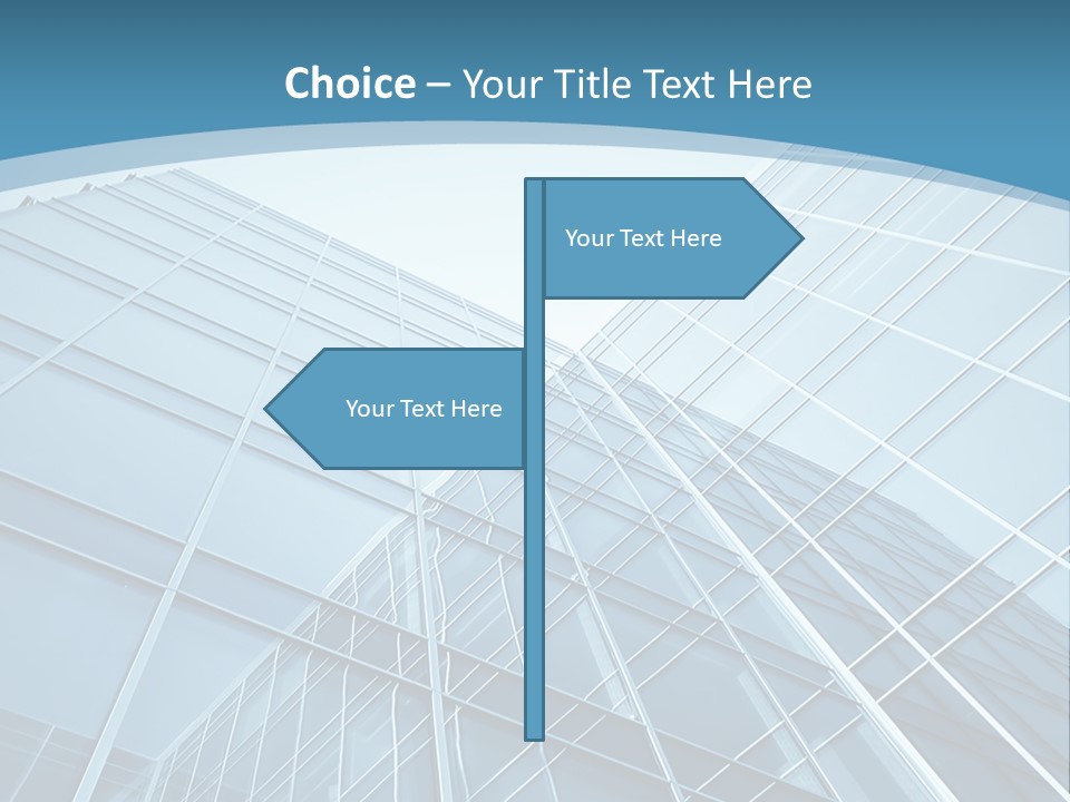 A Blue Glass Building Powerpoint Presentation PowerPoint Template