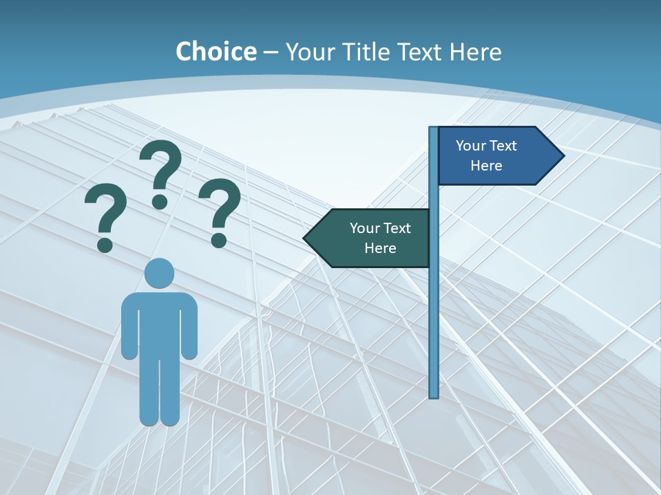 A Blue Glass Building Powerpoint Presentation PowerPoint Template