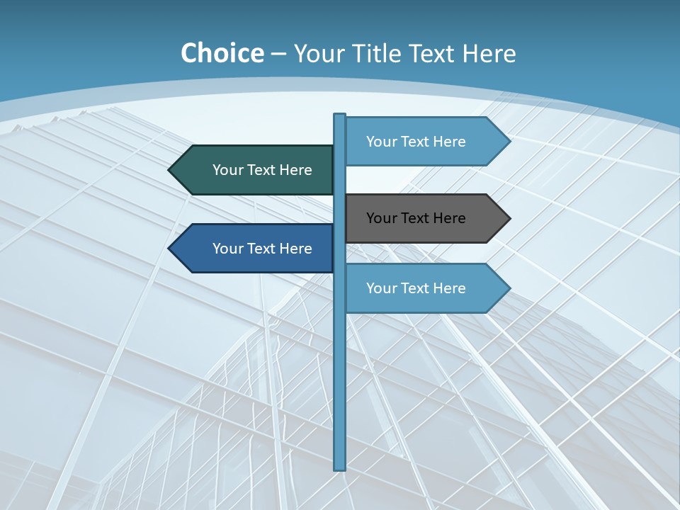 A Blue Glass Building Powerpoint Presentation PowerPoint Template