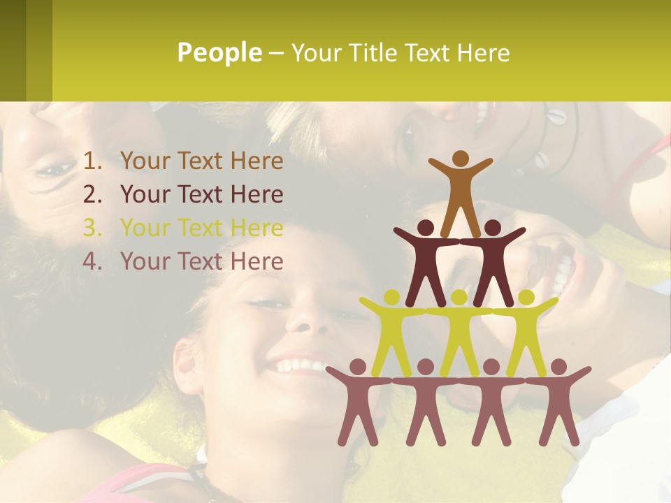 A Group Of People Laying On Top Of Each Other PowerPoint Template