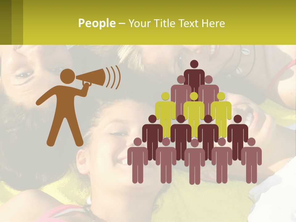 A Group Of People Laying On Top Of Each Other PowerPoint Template