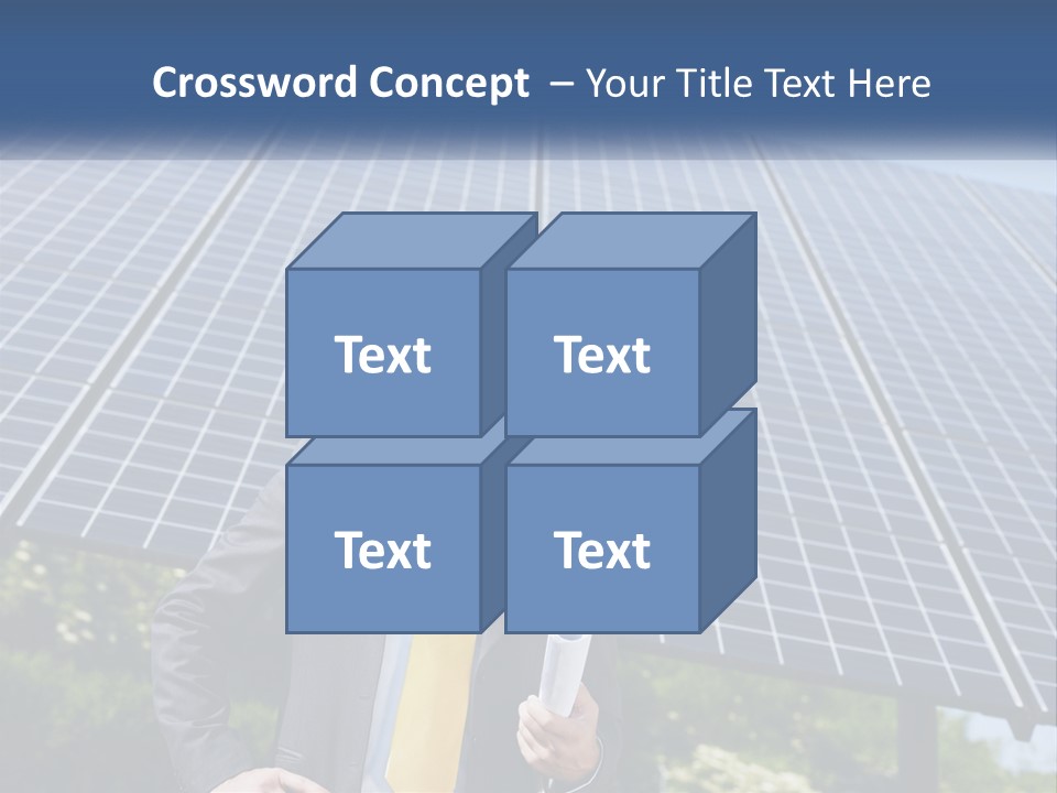 A Man Wearing A Hard Hat Standing In Front Of A Solar Panel PowerPoint Template