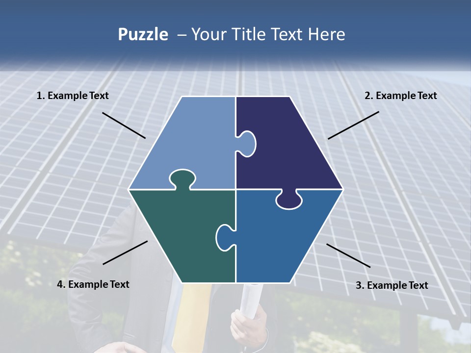 A Man Wearing A Hard Hat Standing In Front Of A Solar Panel PowerPoint Template