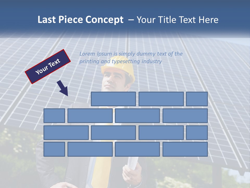A Man Wearing A Hard Hat Standing In Front Of A Solar Panel PowerPoint Template